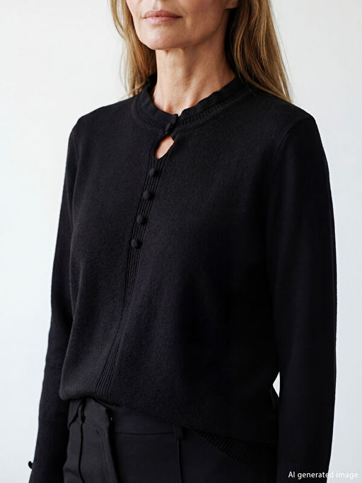 F?rf?rl? Dik Yaka Kad?n Triko Kazak