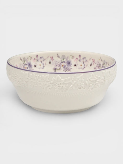 Салатник Purple gardens, 15×7 см, 700 мл, фарфор, белый