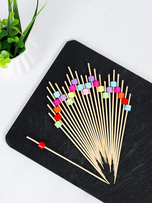 Шпажки бамбуковые 50 штук с декором / H50-1 /уп 500/ микс - ГалеонТрейд фото 5