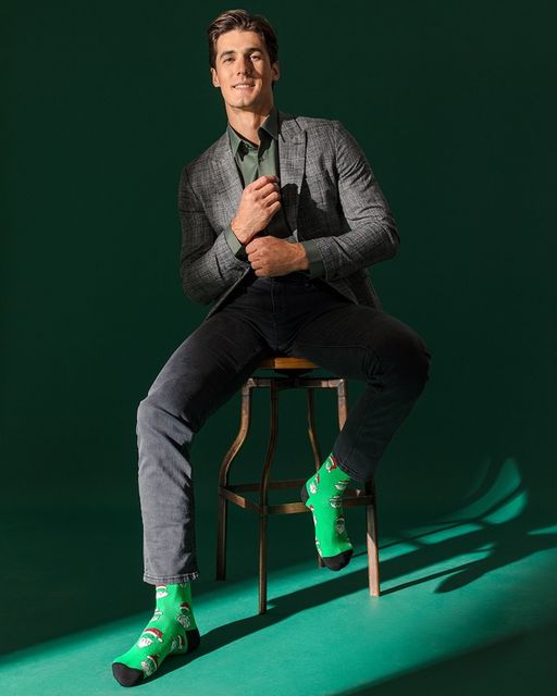 OMSA STYLE 506 (Дед Мороз) NEW YEAR 75% ХЛОПОК, 20% ПОЛИАМИД, 5% ЭЛАСТАН - verde  фото 4