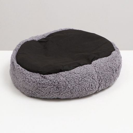 Лежанка для собак и кошек Уют, мягкий мех, 45 х 35 х 11 см, серая - Пижон фото 15