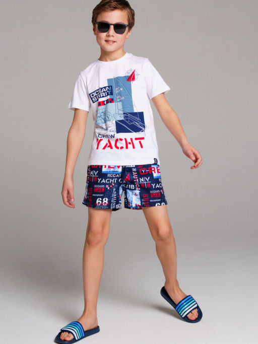 12411269 Шорты текстильные плавательные для мальчиков, средней длины