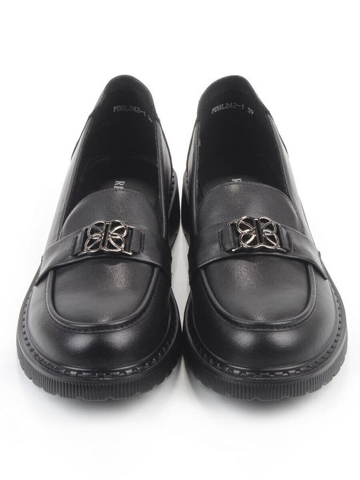 03-PDHL242-1 BLACK Лоферы женские (натуральная кожа)