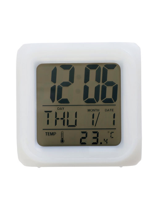 Часы - будильник LB-03, дата, температура, белый