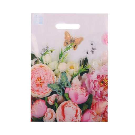 Цена за 50 шт. Пакет «Экспозиция», полиэтиленовый с вырубной ручкой 29×40 см, 35 мкм