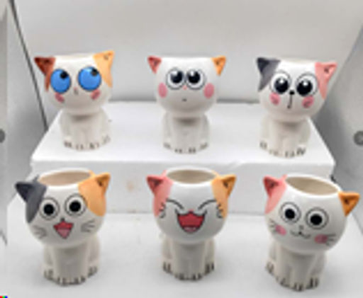 Кашпо 8,2х6,5х10,5 см Коты / WN36 /уп 6/96/ цветное - ГалеонТрейд фото 2