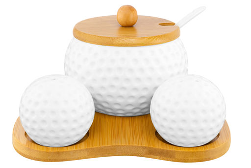 Набор - сахарница 440 мл 16*17*8,5 см Сфера с ложкой + солонка + перечница на дер. подст. - Elan gallery фото 8