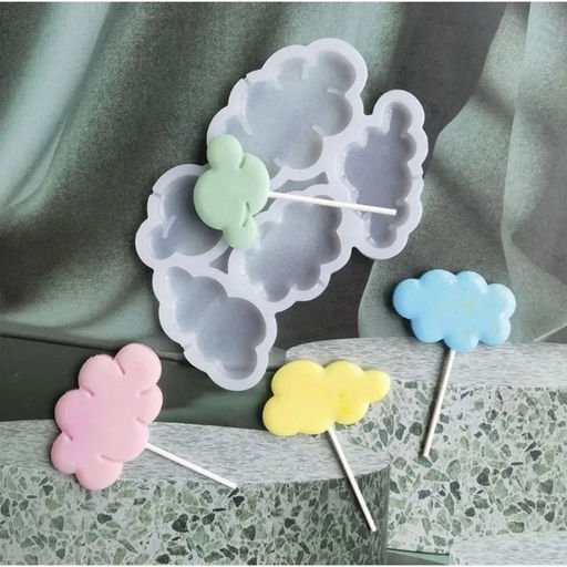 Форма для леденцов «Облачка», силикон, 15×10.5×0.7 см, 5 ячеек, прозрачная