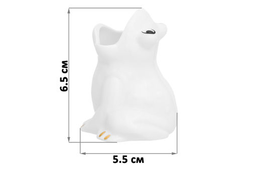 Вазочка п/зубоч. 5,5*4,8*6,5 см 30 мл Лягушка белая, золото - Elan gallery фото 7