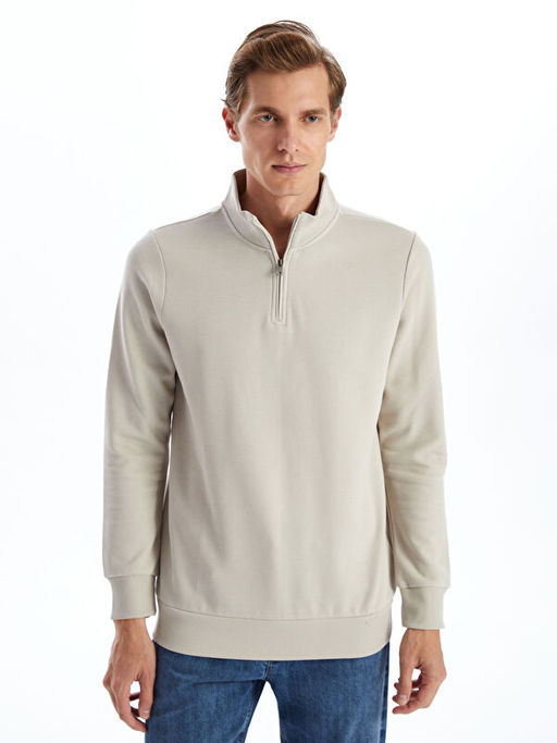 Dik Yaka Erkek Sweatshirt