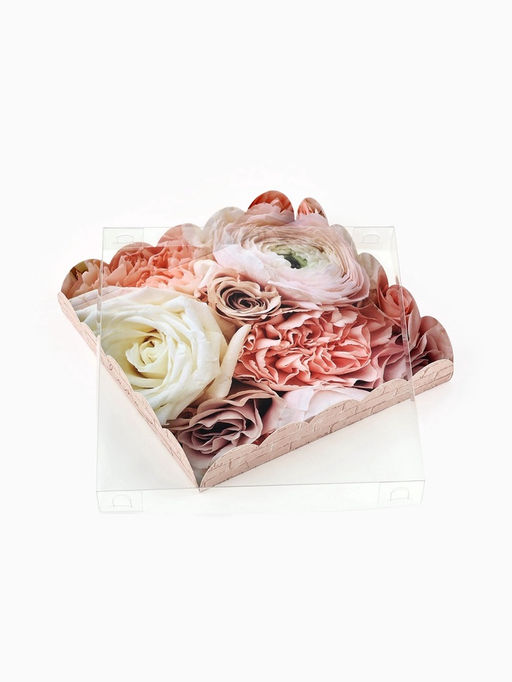 Цена за 5 шт. Коробка для печенья, кондитерская упаковка с пластиковой крышкой, My best wishes, 18?18?3 см