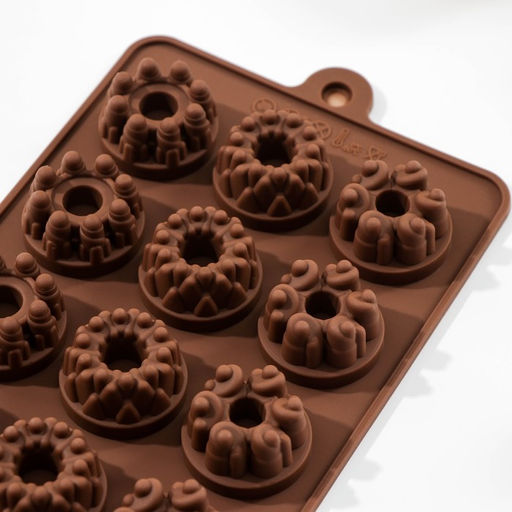Цена за 2 шт. Форма для конфет и шоколада Дольче, силикон, 20?11?1.8 см, 15 ячеек, коричневая - Simaland фото 2