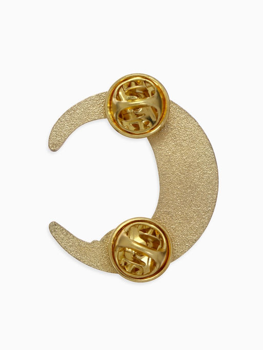 Цена за 2 шт. Значок-оберег Лунный кот, цвет чёрный в золоте