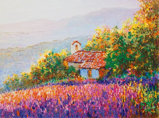 Набор для вышивания PANNA Живая картина JK-2100 Утро в горах 26.5 х 19.5 см