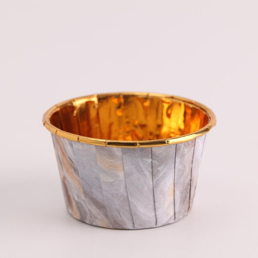 Цена за 50 шт. Форма для выпечки кексов и капкейков, кондитерская упаковка, «Белый мрамор», 7×4×5 см