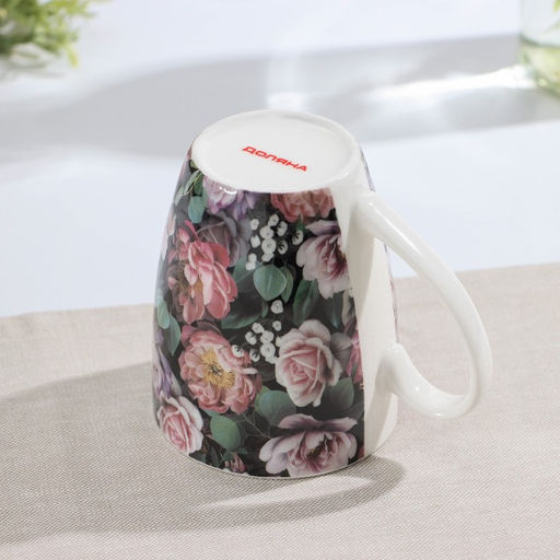 Кружка фарфоровая Доляна Душистые розы, 350 мл  фото 3