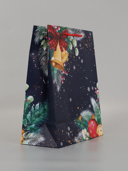 Цена за 2 шт. Пакет подарочный «Праздничные колокольчики», 26×12×32 см