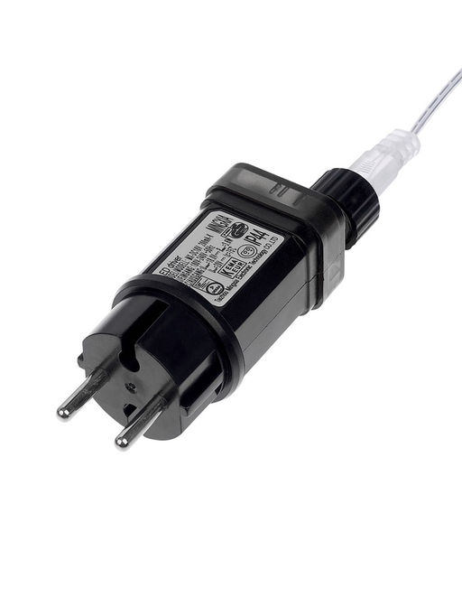 Гирлянда «Нить» 50 м роса, IP44, серебристая нить. 500 LED, пульт, 36 В, свечение тёплое белое