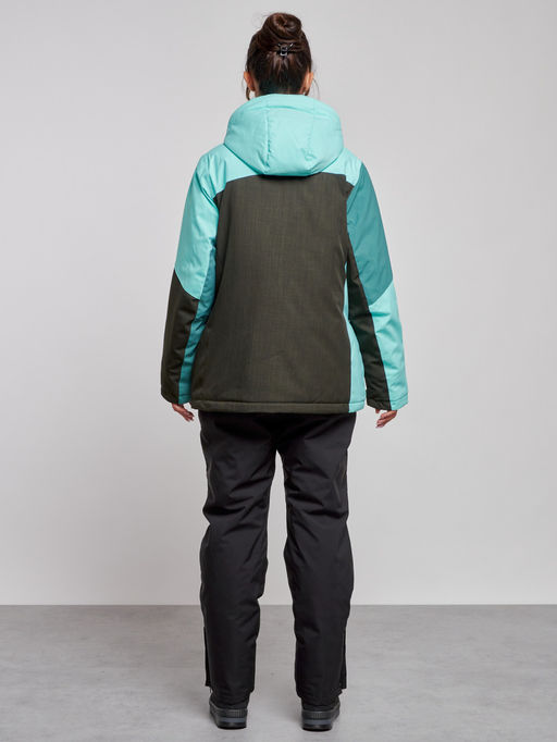 Горнолыжный костюм женский большого размера зимний бирюзового цвета 03963Br - Chunmai фото 4