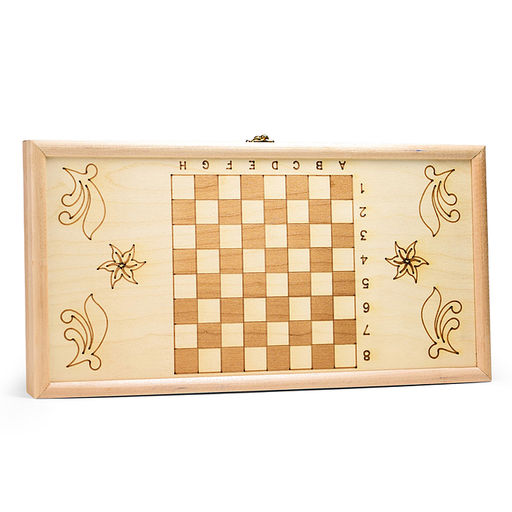 Набор подарочный 3в1 (нарды средние, рисунок-выжиание, шахматы, шашки) 500х250мм