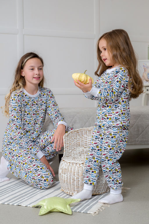 Пижама подростковая из кулирки пенье на манжетах Дрёма графити - Амадэль фото 21