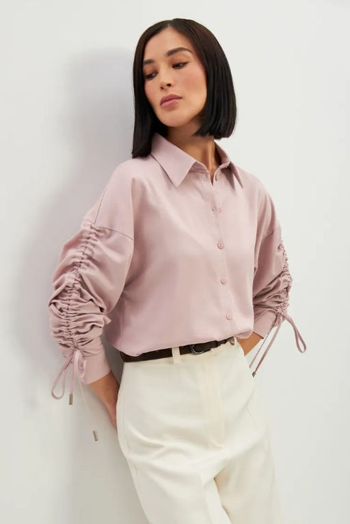 Блузка тонкая джинса OD-858-1 пудра OD-858-1 - Tantino фото 22