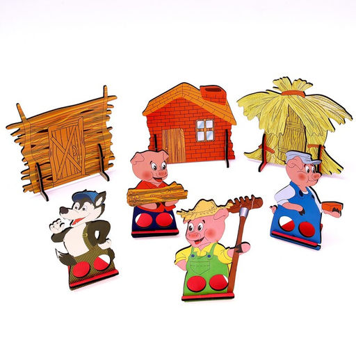 Пальчиковый кукольный театр «3 сказки», ширма: 22,5 × 33 см