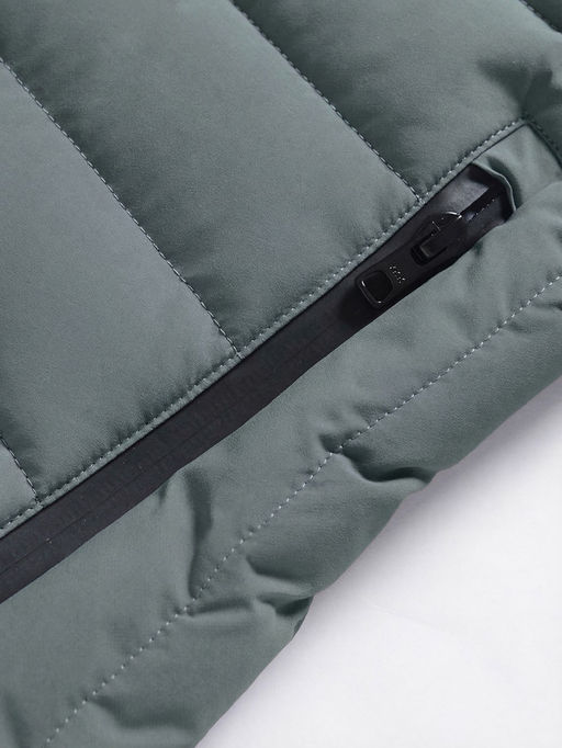 Куртка женская стёганая с капюшоном с графеновой подкладкой цвета хаки 9624_1Kh