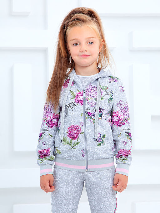 Толстовка на молнии "Луиза",серый