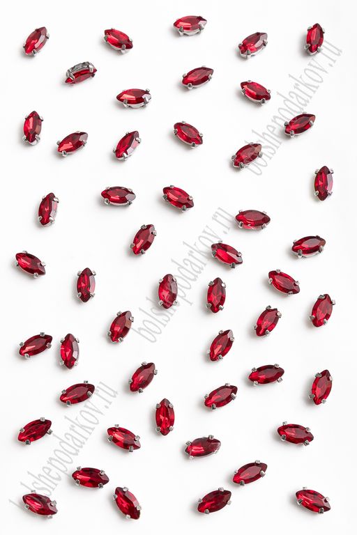 Стразы пришивные 8*4 мм "Овал заостренный" (50 шт) SF-7054, бордовый №17