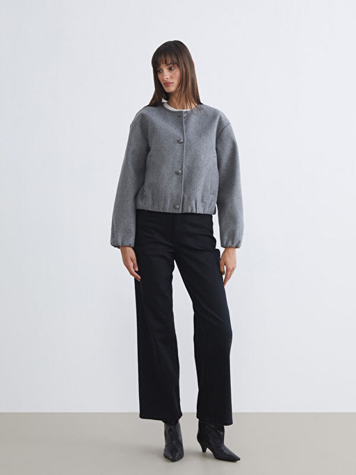 Beli Kemerli Wideleg Kad?n Jean Pantolon