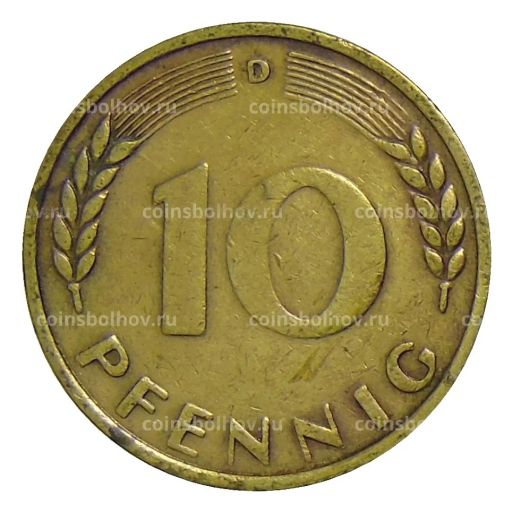Монета 10 пфеннигов 1949 года D Германия