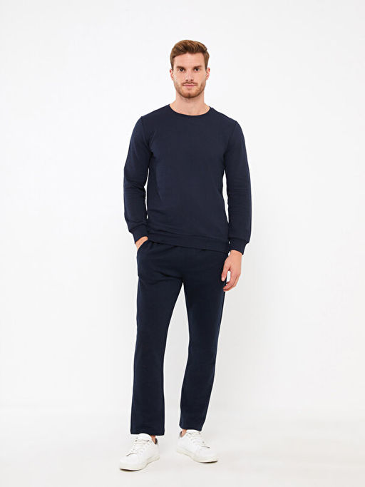 Bisiklet Yaka Uzun Kollu Erkek Sweatshirt