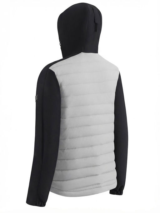 Куртка мужская гибридная стёганая с капюшоном с графеновой подкладкой бежевого цвета 9627_1B