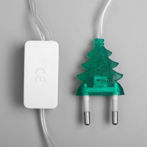 Гирлянда Нить 5 м с насадками Шишки, IP20, прозрачная нить, 20 LED, свечение мульти (RG/RB), мигание, 220 В - Luazon lighting фото 7