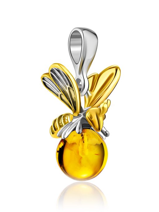 Очаровательная подвеска Винни Пух из натурального янтаря