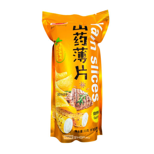 Чипсы из ямса со вкусом барбекю Shuyangyang, Китай, 33 г