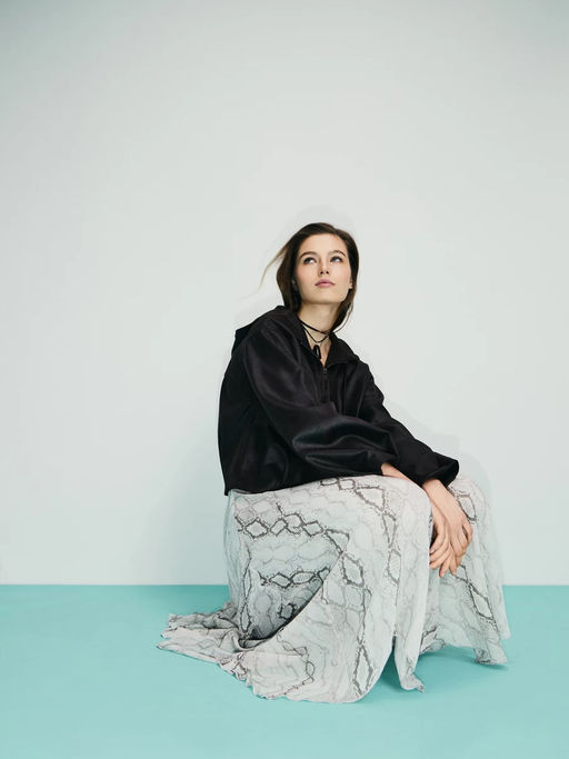 Юбка миди со змеиным принтом / Zarina фото 5