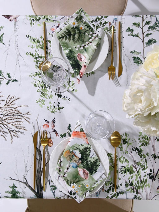 Набор кухонный «Этель. Лесная сказка»: скатерть 148×112±2 см с ГМВО, салфетка 40×40 см - 4 шт.