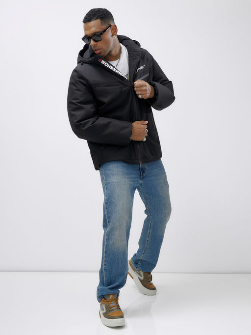 Куртка спортивная мужская зимняя большого размера черного цвета 66616Ch - Wonderrman фото 12