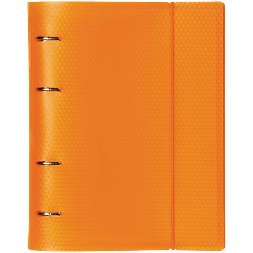 Тетрадь 120л. на кольцах "Diamond Neon Оранжевая" сменный блок (120ТК5Вр1_02035, "Hatber") пластиковая обложка, резинка