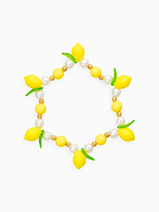 Браслет «Лимоны», жёлто-белый в золоте