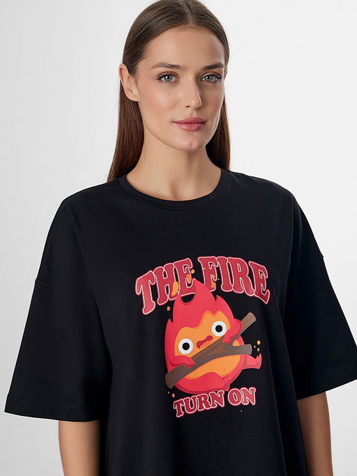 Туника домашняя женская черная с надписью - Mark formelle фото 4