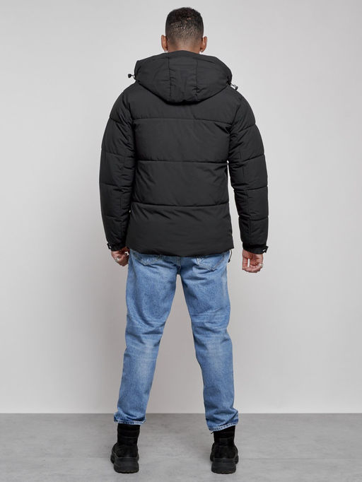 Куртка молодежная мужская зимняя с капюшоном черного цвета 8356Ch - Wonderrman фото 5