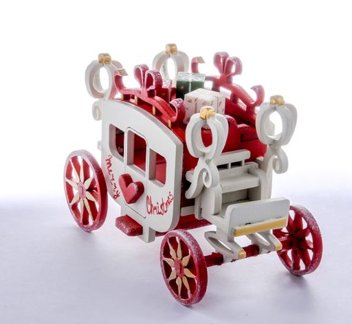 Новогодние елочные игрушки: Карета крытая 3020 Red Heart Santa - Idh фото 5