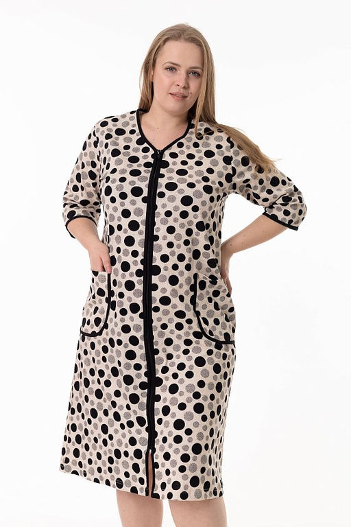 Халат М325401бч бежевый/черный - Елена фото 5