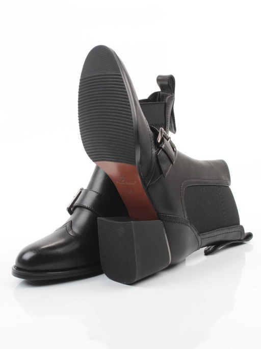 01-J4B-9A BLACK Ботинки "Челси" демисезонные женские (натуральная кожа, байка)