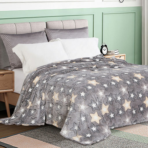 Плед/покрывало 180х200см "Звездный час", велсофт "California" набивной, полиэстер 100%, плотность 160г/м2, упаковка: 18х33см пояс бумажный, "Домашняя мода" (Россия)