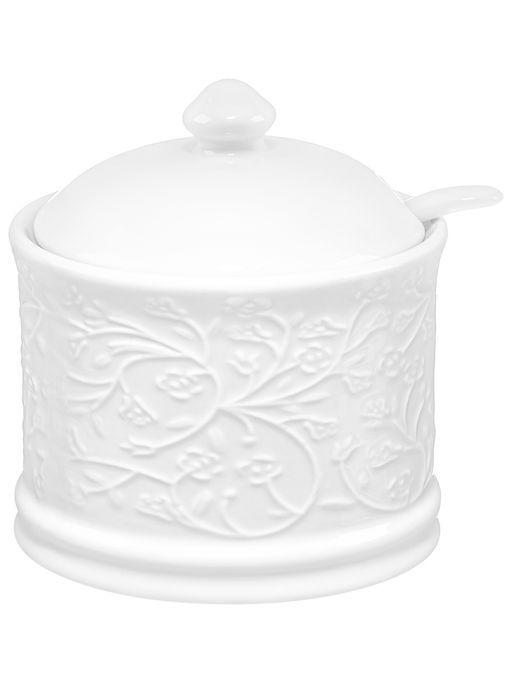Сахарница 250 мл 9*9*10 см Веточки-цветочки, с ложкой - Elan gallery фото 3