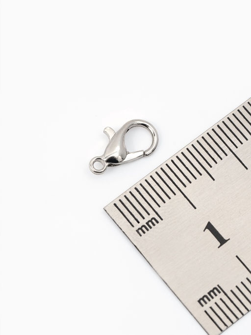 Замок-карабин, 12*7мм, набор 55 шт, цвет серебро